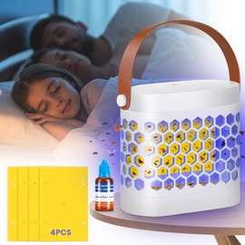 2025 Upgrade Flying Insect Traps, Gnat Traps for House Indoors and Outdoors, Gnat Trap with Light, Odorless Flying Killer Traps, Electric Insect Trap with Sticky Pads & Attractants