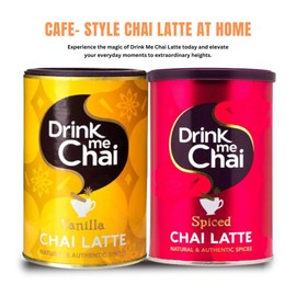 Chai Latte Powder Bundle Includes: 1x Drink Me Chai Vanilla Chai Latte (250g) 1x Drink Me Chai Spiced Chai Latte (250g) Instant Chai Powder and 1x Stainless Spoon Little Spoon by Donny & Dev