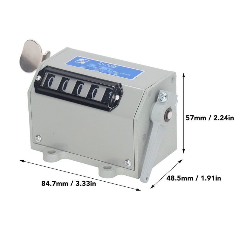 Pull Counter 5 Digit Mechanical Resettable Manual Stroke Tally Accurate