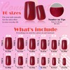 AddFavor 240pcs Red Press on Nails Medium Square Fake Nails,