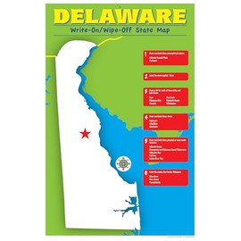 Gallopade Publishing Group Delaware Write-On/Wipe-Off Desk Mat, State Map (9780635106858)