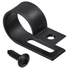 TA-VIGOR 50Pcs Nylon R-Type Cable Clamp Clips, 19mm Plastic Cable Clamp Assortment Kit Fastener, Plastic Wire Clamp Clips for Electrical Cable Wire Conduit Cable Management, Black