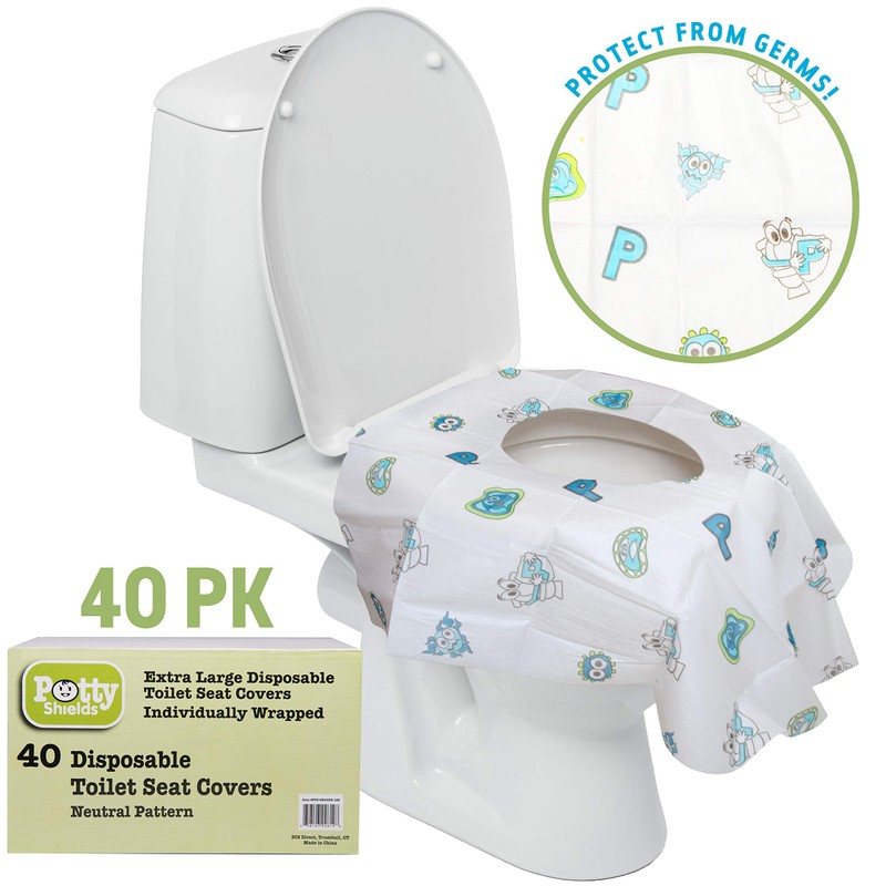 Potty Shields Toilet Seat Covers Disposable (40 Pack) - XL