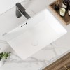 Modern White Porcelain Bathroom Sink - 20x14 Inch Rectangular Undermount