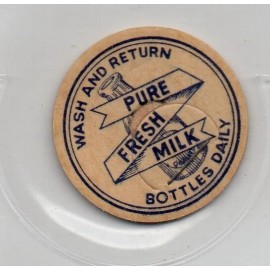 Milk Bottle Cap - Wash And Return Bottles Daily - generic cap - 1 5/16" - blue