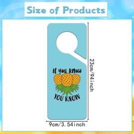 Upside Down Pineapple Door Sign - Shejdgart Funny Pineapple Door Hangers Double Sided Door Knob Hanger Funny Wedding Gifts Hanging Sign for Couples Bedroom Living Room Indoor Home Hotel Decor