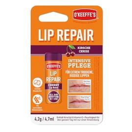 O'Keeffe's Lip Repair Cherry 4.2g - For Extremely Dry, Cracked Lips | With Cherry and Vitamin E Oil, Provides All Day Moisturising