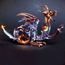 Prochaska Gallery Hand Blown Glass Dragon Medieval Figurine