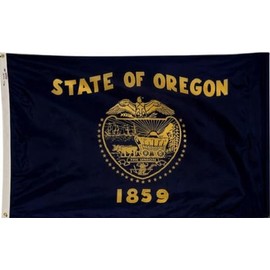 3x5 Foot (90x150 cm) State Polyester Indoor/Outdoor Flag; Vivid Color and Fade Proof - Canvas Header and Double Stitched (Oregon)