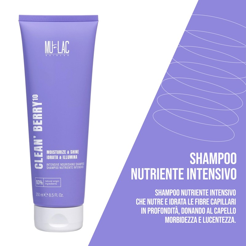 MULAC CLEAN'BERRY10 Intensive Moisturising Shampoo with 10 Oils, 250 ml