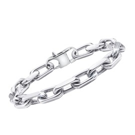 VNOX Men's Silver Stainless Steel Bracelet: Gift for Him Bracelets Link Bracelet Black Gold Gift for Dad Men Husband Son Bracelet for Brother Father's Day Birthday, Stainless Steel