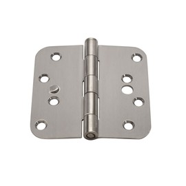 Security Door Hinges - Stainless Steel - 4 Inch with 5/8 Inch Radius - Security Tab - 2 Pack