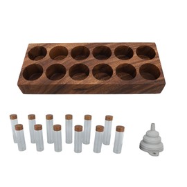 Coffee Sugar Canister Set High Borosilicate Glass Coffee Bean Storage Jar with Walnut Display Shelf and Funnel