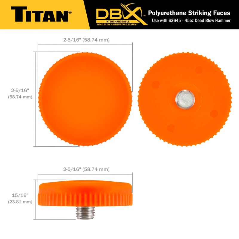 Titan DBX 63640 Interchangeable Polyurethane Striking Faces for DBX 45oz