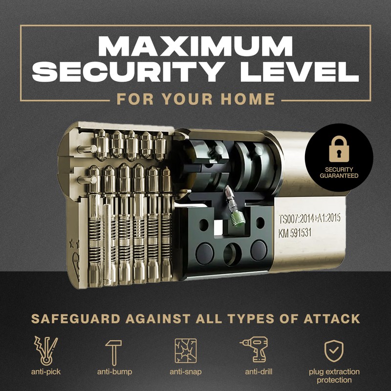 IRONWORX® Spectre Brass 35mm (Internal) / 60mm (External) (95mm) Maximum-Security