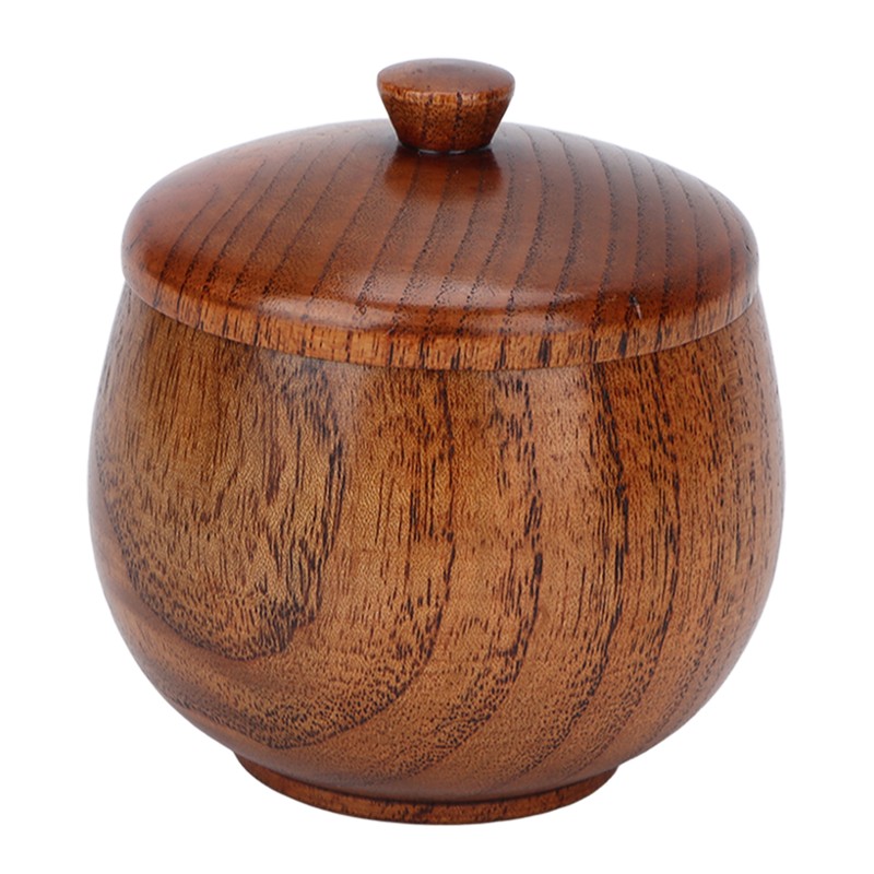 Sour Jujube Wood Condiment Jar Japanese Safe Dustproof Classic Flip