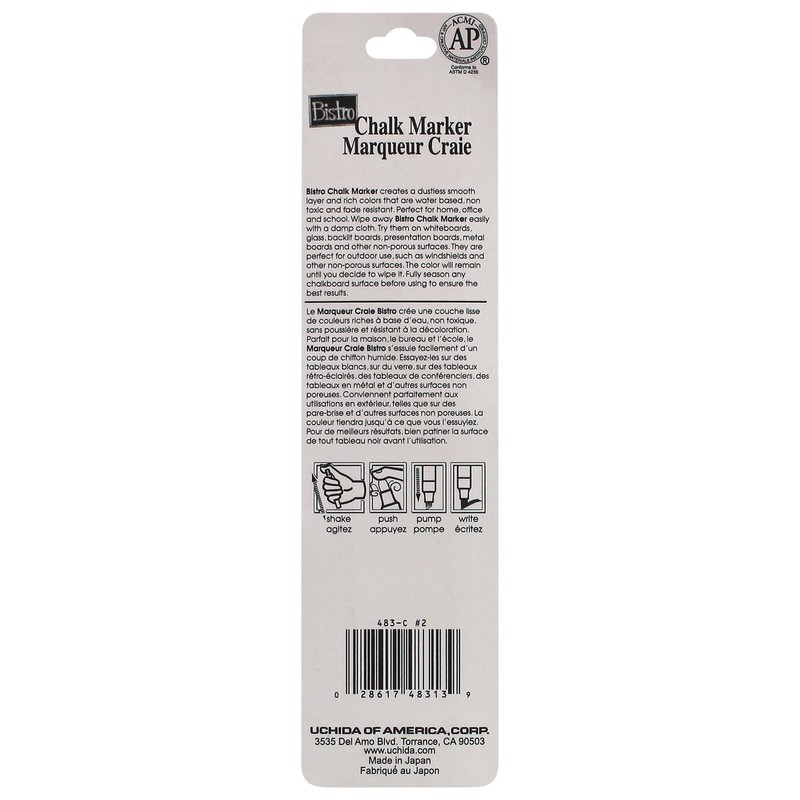 Uchida 483-C-2 Chisel Tip Bistro Chalk Marker, Red