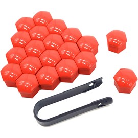 Pack of 20 Wheel Bolt Caps, 17 mm Hexagonal Tyre Nut Covers, Nut Covers, Wheel Nut Cap, Universal, Dustproof Wheel Nut Cap, with Removal Tool