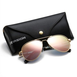 COASION Pilot Polarised Sunglasses for Small Face Mens Womens Juniors Retro Uv400 Protection Vintage Shades