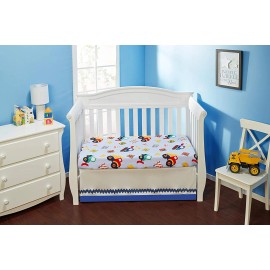 EVERYDAY KIDS 2 Pack Fitted Boys Crib Sheet - Construction/G