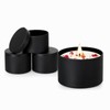 24 Pieces 4 Oz Black Candle Tins,4oz Candle Jars Candle