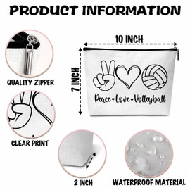 ONDTOM Peace Love Volleyball Makeup Bags for Teens, Volleyball Gifts for Teen Girls Players Kids Friends, Volleyball Accessories -B49
