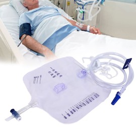 5 -Pack Urinary Drainage Bag Urine Collection Bag with Anti-Reflux Chamber Urinal Bag Pee Bag Portable Urinal Toilet Waistband Urine Replacement Collector 2000ml