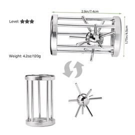 Hokant Metal Brain Teasers Puzzles- 3D Unlock Interlocking Puzzles IQ Logic Test Disentanglement Educational Toy Gifts for Adults (Bundle-3B)