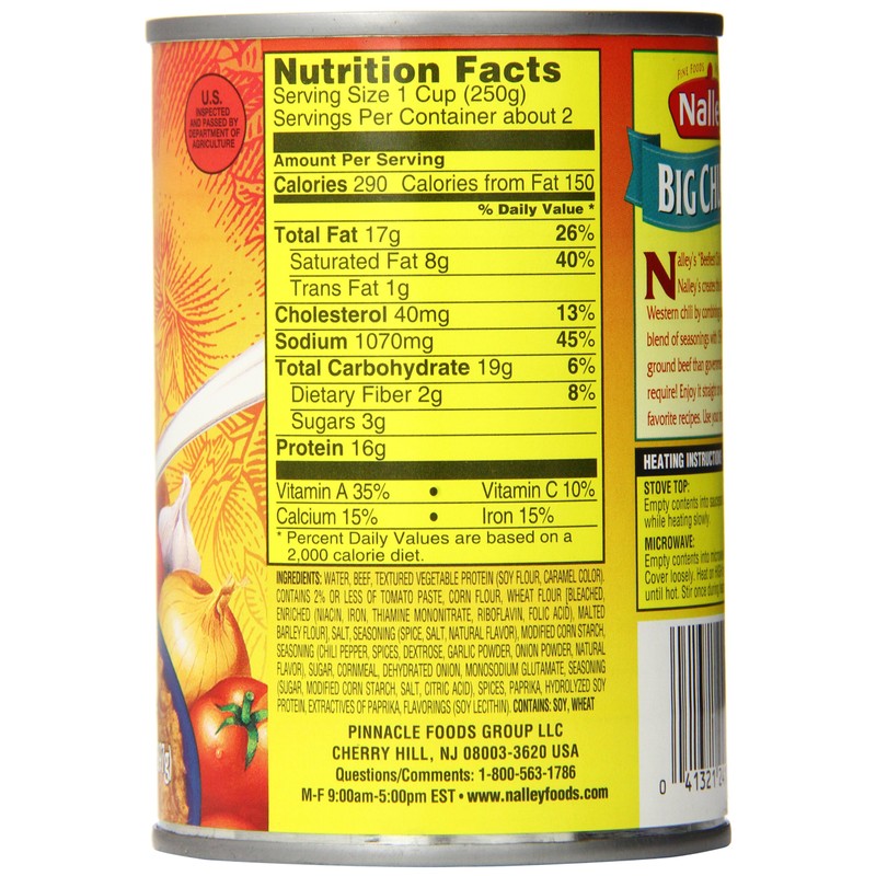 Nalley Chili Con Carne No Beans, 14-Ounce Cans (Pack of