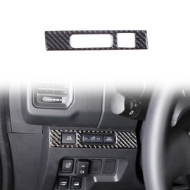 Daeiclru Headlight Switch Button Frame Cover Trim Compatible with Nissan Frontier 2022-2025, Soft Carbon Fiber Headlight Switch Panel Cover Interior Switch Button Trim Accessories (Black)