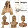 Highlight Blonde Lace Front Wigs Human Hair for White Women