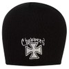 Maltese Cross Choppers Embroidered Black Beanie - Single Piece