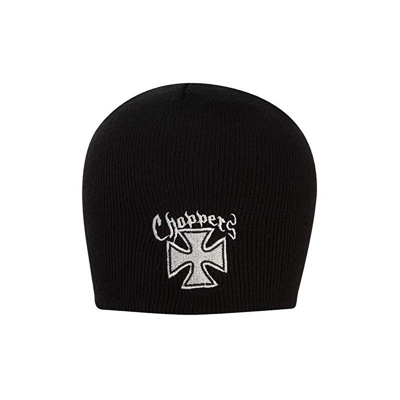 Maltese Cross Choppers Embroidered Black Beanie - Single Piece