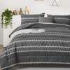 Dark Grey Comforter Set King, Reversible Gray Boho Triangle Bedding