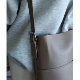 Aimoha Women's Tote Bag, Synthetic Leather, External Pocket, Office, Simple, Basic Bag, A4, Business Bag, Storage, Shoulder Bag, Shoulder Bag, Casual (Gray, M)