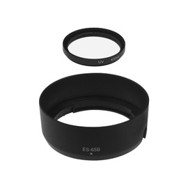 Be In Your Mind 2-Piece Bayonet Lens Hood and UV Filter Set Compatible with Canon RF 50 mm F1.8 STM Lens Replaces ES-65B Lens Hood with 43 mm UV Filter in Round Shape