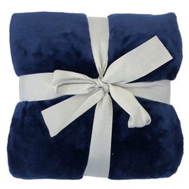 allgala 60x45 Super Soft Flannel Plush Light Weight Throw Blanket-Royal Blue-BLK82305