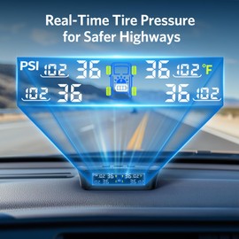 Tymate TM3 RV Tire Pressure Monitoring System, Tire Pressure Monitor with Solar Charge, TPMS with 4 Sensors(Max to 10) & 6 Alarm Modes, 2024 Updated w/Color LCD Display, 0-87PSI for RV/Trailer/Truck