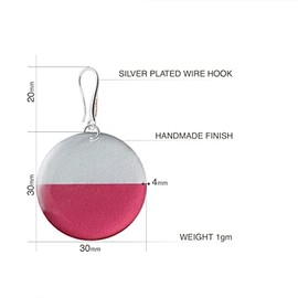 Einfach Modern Design Runde Ohrringe H√§ngend f√ºr Damen (Stil 28 - Silber und Rot)