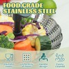 SHIKORI Steamer Basket,Stainless Steel Vegetable Steamer Basket Folding,Folding Expandable Steamers,Expandable