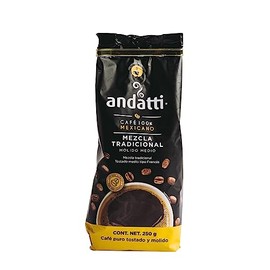 andatti Café Molido Mezcla Tradicional, Tueste Medio Tipo Francés, Bolsa de 250 gr, café 100% mexicano