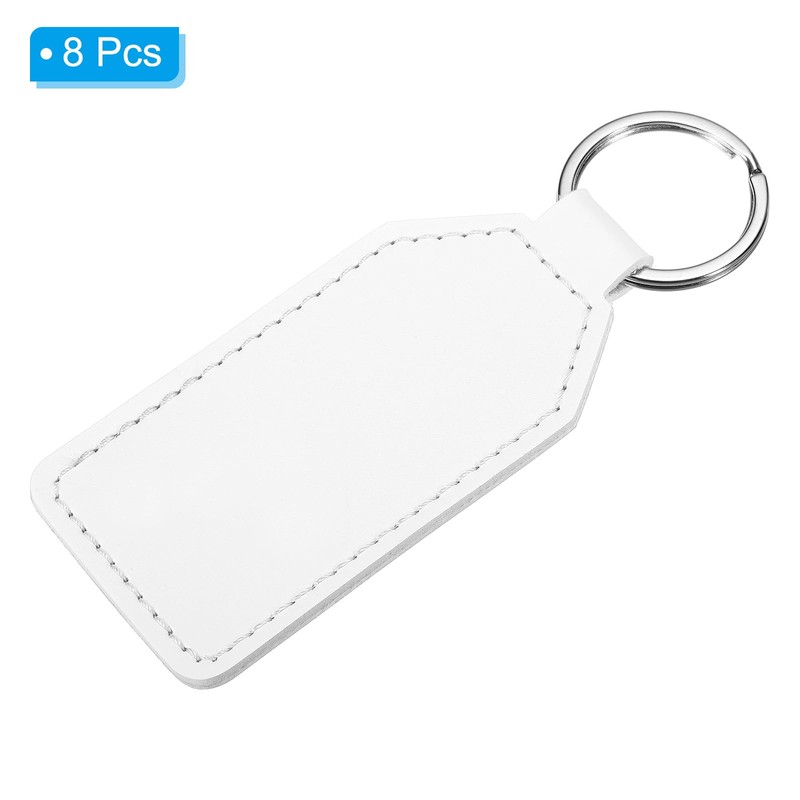PATIKIL Leather Keychain Blanks, 8 Pack PU Leather Key Fob