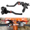 Updated Universal Bike 7/8" 22mm Handlebar Brake Master Cylinder Clutch Lever Set Compatible with Motorcycle Honda Kawasaki Suzuki Yamaha - Black (Including Left & Right)