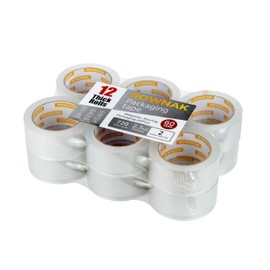 ROWNAK Clear Packing Tape (12 Rolls) - 2.7mil Thick, 2.0 inches Wide, 60 Yards Roll, Total 720 Yards - Strong Adhesive, Heavy Duty, Silent, Reliable - for Home, Office, Shipping and Moving