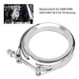 Exhaust Flange Clamp, KIMISS 4in Stainless Steel Exhaust V Band Clamp Downpipe Flange Clip Auto Accessories for S400 S463 S467 SXE SX T4 Housing