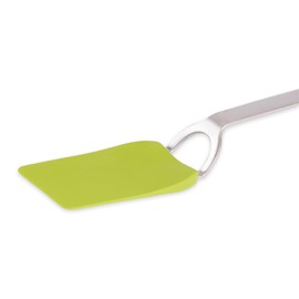 RSVP International Kitchen Tool Collection Flexible Nylon Spatula, Stainless Steel Handle, 10.75x2", Green