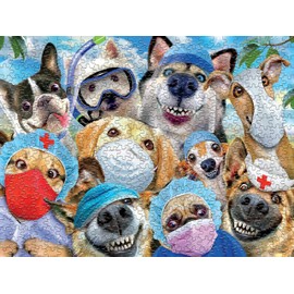 Ceaco - Selfies Collection - Masked Selfies - 550 Piece Jigsaw Puzzle