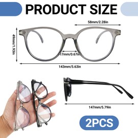 Tuwonwa 2 PCS Blue Light Blocking Glasses, Blue Light Glasses for Women and Men, Lightweight Non-Prescription Computer Glasses, Anti-Glare Eyewear for Eye Strain, Gaming and Screen Use