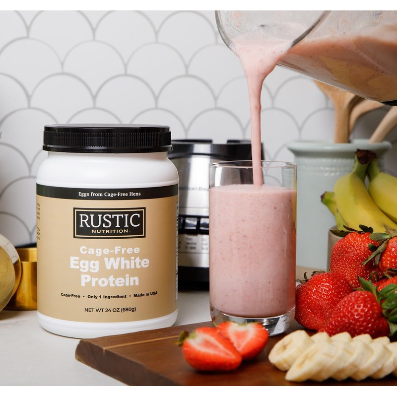 Rustic Nutrition, Cage-Free Egg White Protein Powder, Made in USA