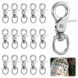 15 Pcs Keychain Hook Clip, Snap Hooks, Swivel Snap Hook Lobster Claw Clasp Small Metal Swivel Key Chain Clip Hook Keychain Hardware for Keychain Making, DIY Crafts, Lanyard Making, Pet Collar